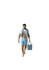 Man carrying a cooler