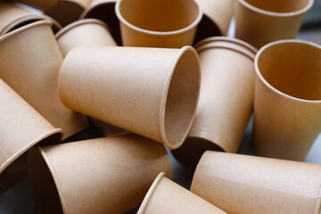 Brown paper cups, disposable glass