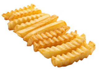 Crinkle cut fries png wavy french fries png fried potato snack png golden crispy fries png fast food side png transparent background image