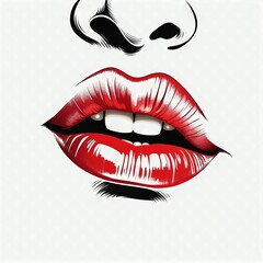 red lips vector illustration