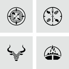 Grilling Icons BBQ, Grill, Steak, Food, Time