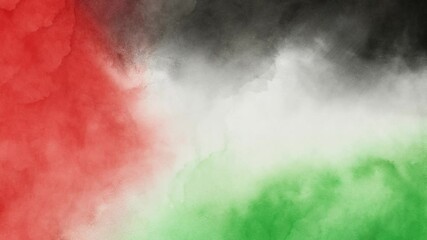 Palestine flag animation moving like smoke - Powered by Adobe