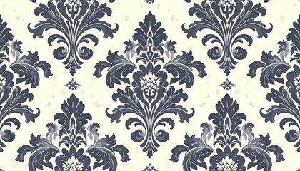 Damask Modern Seamless Pattern Element. Vintage Classical Old Fashioned Damask Orname