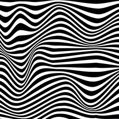 Swirl hypnotic black and white wave pattern. Monochrome abstract background. Vector flat geometric illustration.Template design for banner, website, template, leaflet, brochure, poster.