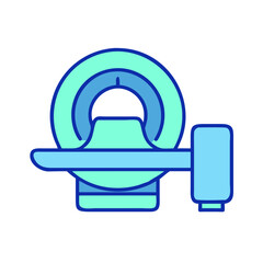 MRI imaging system icon, medical equipment illustration, diagnostic technology concept