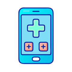 Obraz premium Mobile medical cart icon, healthcare app illustration, digital health concept