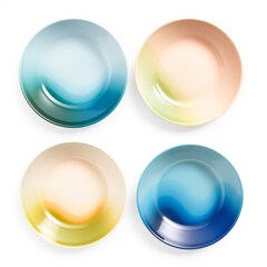Four Vibrant Gradient Plates on White Background