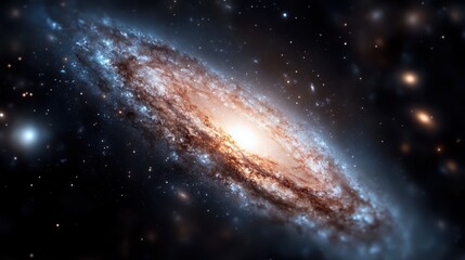 Fototapeta premium A breathtaking visualization of a vast galaxy displaying a stunning array of stars and cosmic structures, inspiring awe and wonder about the mysteries of the universe.