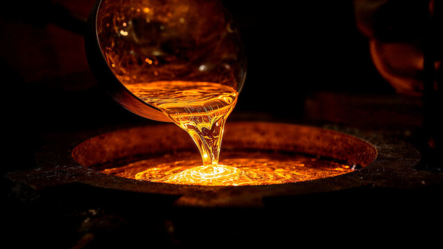 Mesmerizing molten gold pour showcasing artisan craftsmanship