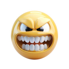 Angry emoji with sharp teeth and fierce expression, symbolizing frustration or annoyance.