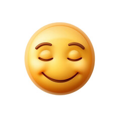 Fototapeta premium A serene smiley face emoji expressing calmness and contentment.