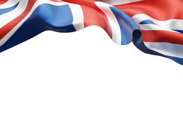 Naklejka na ściany i meble United kingdom or england flag on transparency background with copy space 3D render