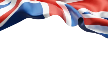 Gordijnen United kingdom or england flag on transparency background with copy space 3D render © ArtBackground