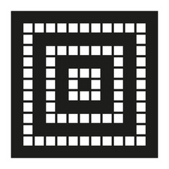 Obraz premium Geometric square pattern. Abstract grid design. Monochrome block texture. Vector tile illustration.