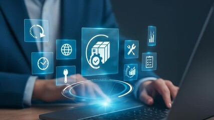 Digital supply chain management, logistics, inventory control, data analysis, technology, digital business, professional innovation, logistics supply chain technology, business management - Powered by Adobe