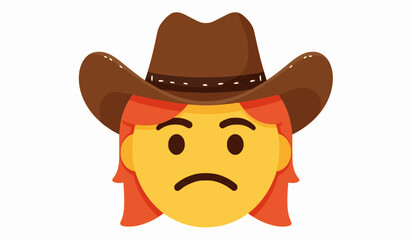 Cowgirl Emoji A Sad Western Illustration