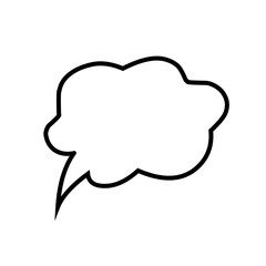 Outline Comic Speech Bubbles set. Black and white pop art Cartoon Text Balloons. Dialog communication Design element isolated on white. Blank talking frame