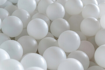 Full Frame of White Plastic Balls – Abstract Minimalist Texture, pattern, background