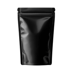 Black plastic and leather bags, isolated on white, for shopping or gift packaging