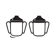 Silhouette image of BOTTLE on white background