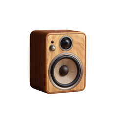Wooden audio speaker: a classic bass woofer for quality sound and music entertainment system