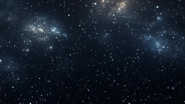 Flying Through The Stars And Blue Nebula In Space.Looping seamless space backdrop with blinking star in the night sky.Shooting Stars Night Sky Motion Background,Starry night, glowing shinning stars.