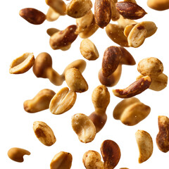 Dog food background with a close-up of healthy roasted peanuts, a dry, organic snack ingredient
