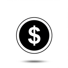 Fototapeta premium Dollar sign in black circle isolated on white background
