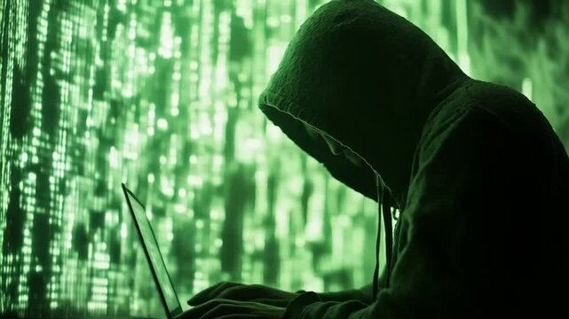 The hacker quickly typed on the keyboard, breaking into the system with hidden intentions.
