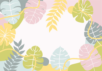 cute spring poster for spring holidays with leaves