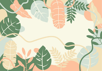 floral background with colorful leaves vector.