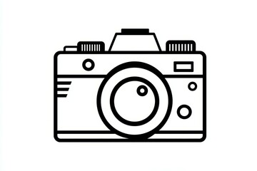 Minimalist black and white camera icon design for photography apps and websites