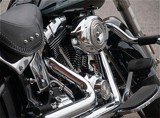 Harley engine lots of chrome