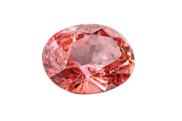 Fototapeta premium A pink diamond is sitting on a white background