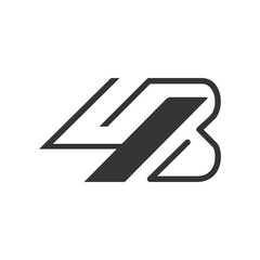 the logo consists of monogram the letter Y and the number 3 and the letter B or 4 B. Abstract, outline and elegant.
