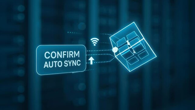 Automatic AI TAS technology confirms finger pressing button for seamless digital data cube synchronization and cloud connection in network system