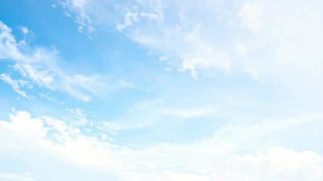 Beautiful blue sky with fluffy clouds