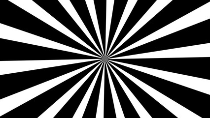 Abstract black and white sunburst design representing bursting light and energy as a graphic element for backgrounds and decorative designs.