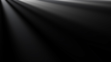 Abstract black background with bright light rays shining down from the top creating a dramatic and elegant atmosphere suitable for presentations and design elements.