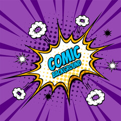 Purple comic flat background zoom style