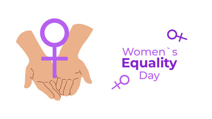 Womens Equality Day USA on August 26. Banner Design Poster Web Page Postcard. Vector Illustration.