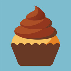 Chocolate Cupcake vector illustration of a cupcake
