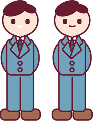 スーツ姿で立っている男性のシンプルなイラスト