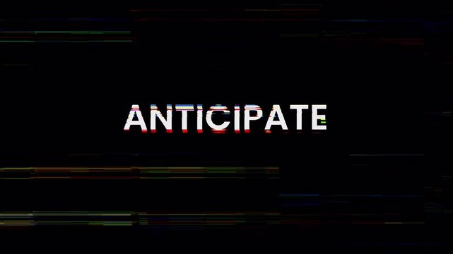 text with glitch effects on a black background. Abstract Vintage Twitched 4K Loop Motion Animation. Black Old Retro Digital TV Glitch Effect
