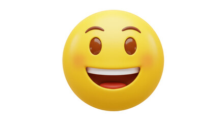 Fototapeta premium 3D Illustration of Yellow Smiling Emoji Funny Icon Cheerful