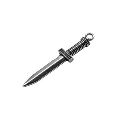 Silver Dagger Pendant Medieval Style Weapon Charm