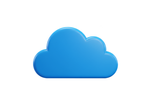 3d Render Illustration of Blue Cloud Computing Icon with Sky Theme