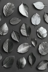 Monochromatic Leaves Pattern on Dark Background