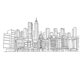 Obraz premium Line Art of Lan Kwai Fong, Hong Kong