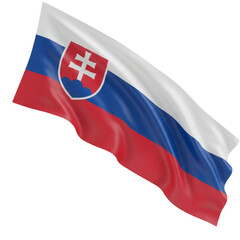 3D Rendering Slovakia Flag Waving in Air National Patriotic Symbol